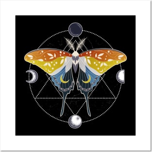 Aroace Luna Moth Cottagecore LGBT Aromantic Asexual Pride Flag Posters and Art